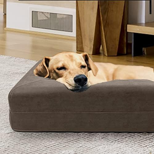 Ортопедично легло за кучета от пяна с памет ефект - Комфорт premium за кучета и котки - Водоустойчив Сгъсти разтегателен