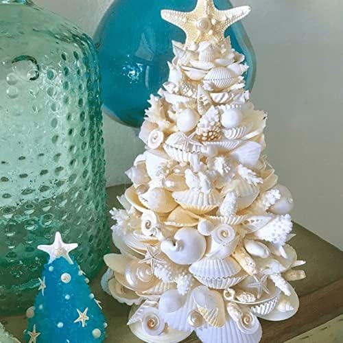 Коледни елхи, Декор на Крайбрежен елхи от бели миди и Корали със Светкавица, 2022 най-Новата Коледна Елха от смола на Морския