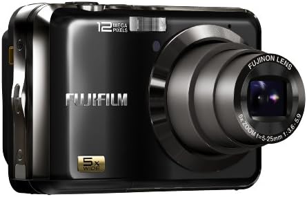 Цифров фотоапарат Fujifilm FinePix AX200 на 12 Mp с 5-кратно оптично увеличение, широкоъгълен и 2,7-инчов LCD дисплей (черен)