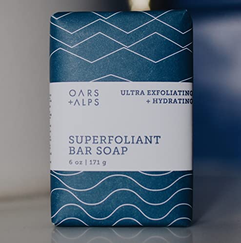 Мъжки отшелушивающее сапун Oars + Alps Superfoliant, тестван от дерматолози и са произведени от чисти съставки, Размер за пътуване,