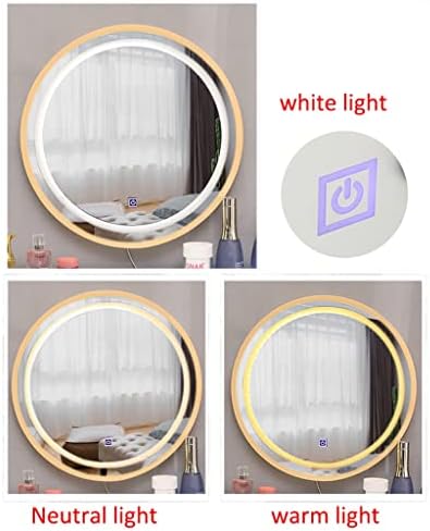 Комплект за баня с led подсветка FIFOR 50/60 см, Монтиране на Кръгъл Тоалетен Огледало с осветление, Ниша или Стенни шкафове