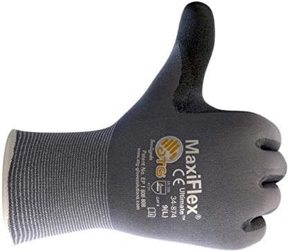 (12 пакети) Ръкавици ATG MaxiFlex 34-874/LARG с нитриловым микропенным улови за дланите и пръстите на краката