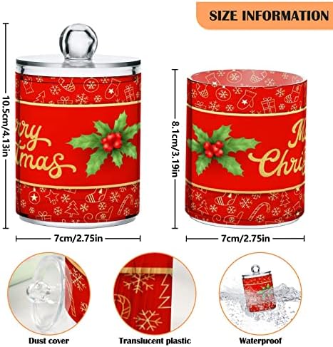 ALAZA 4 Опаковки Qtip Притежателя на Диспенсер на Коледа е коледната звезда Органайзер за Баня Кутийки за Памучни Топки/Тампони/Втулки/