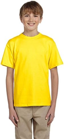 Тениска от Hanes Youth 52 грама, 50/50 EcoSmart - Жълто - XL - (Стил № 5370 - Оригинален стикер)