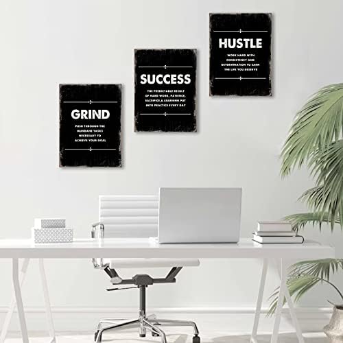 Платно в рамка с Вдъхновяващи Цитати, с монтиран на стената арт-колекция от Hustle Grind Success, Черно Голям Плакат, Мотивационни