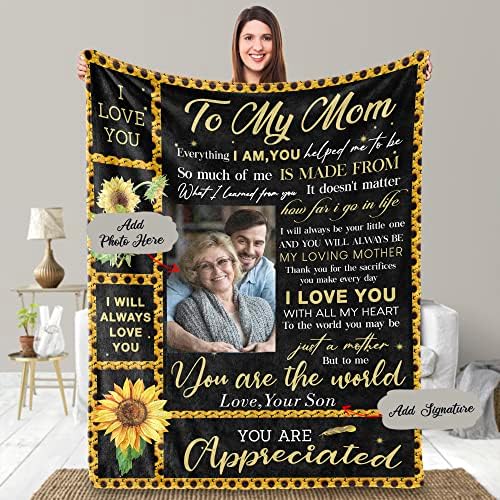 UFOORO Подаръци за Деня на Майката за рожден Ден на мама-Каре за мама, едно Одеяло на поръчка за мама, Подаръци