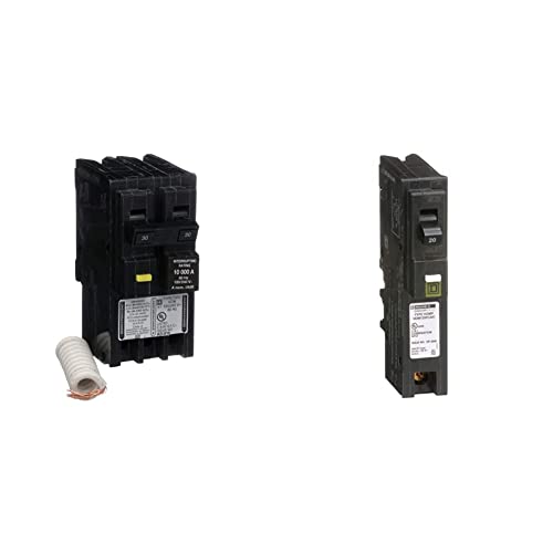 Автоматичен прекъсвач Square D - HOM230GFIC Homeline, 30 Ампера, 120/240 В, 2 полюса, GFCI, с подключаемым монтиране и автоматичен