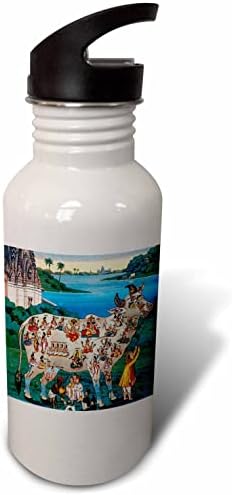 3дРоза Свещена Крава на Раджа Рави Вармы Индийското индуистское изкуството на индуизма санскрит. - Бутилка с вода (wb-372733-2)