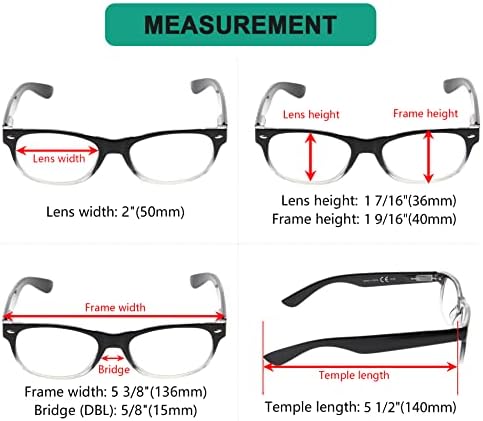 Eyekepper Спестете 10% на 5 опаковки класически очила за четене и 5 опаковки пури в ограничени бройки ридеров Black-clear + 1,25