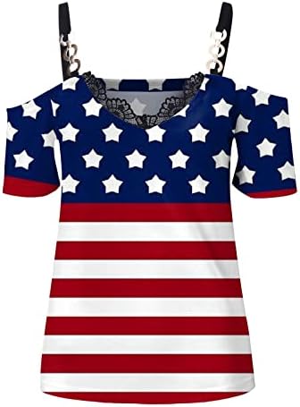 Тениска За Момичета Лято Есен С Открити Рамене 2023 Къс Ръкав Лейси Памучен Блуза с V Образно деколте и Графичен