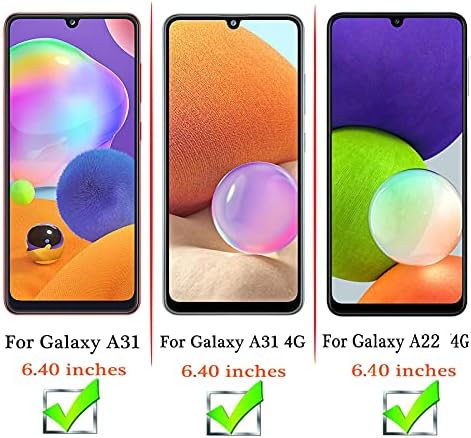 beukei (3 опаковки) е Съвместима за Samsung Galaxy A32 4G/Galaxy A22 4G/Galaxy A31 Протектор на екрана от закалено стъкло