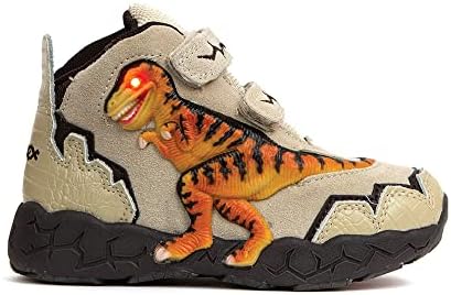 Dinosoles 3D T-Rex Светеща led детски обувки с висок берцем динозавър. Лесни детски маратонки. Дъбени Малки деца