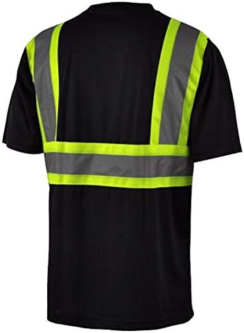 Тениска L & M Hi Vis Class 3 Светоотражающая Защитно Черна С Къс Дълъг Ръкав ВИСОКА Видимост 39 55