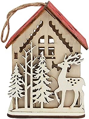 Коледна украса XIOS 2022, Коледна Украса с подсветка, Дърво в хотела, Прозорец на кабината, Wooden Коледен Декор за Дома,