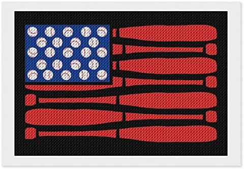 Американски Флаг Бейзбол Диамантена Живопис Комплекти 5D направи си САМ Пълна Тренировка Планински Кристал Изкуство Стенен