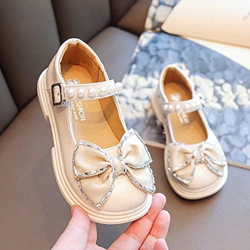 Модерен Пролетно-Лятна Детска Ежедневни Обувки; Кожа Обувки За Момичета; Модел Обувки с Перли върху Дебела