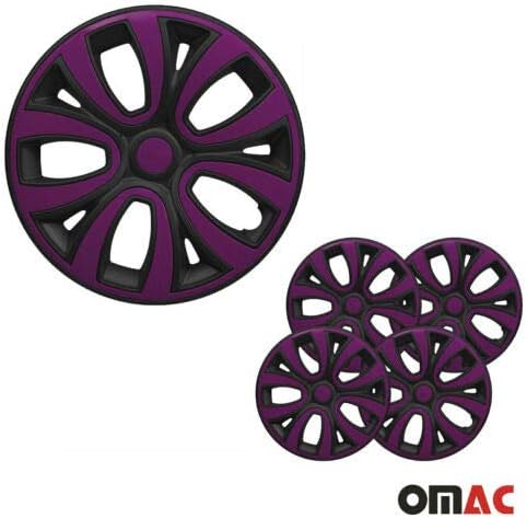 15-цолови тасове OMAC за Nissan Black Matt и Violet 4 бр. Капака Джанти - Шапки ступиц - Подмяна на външната повърхност на автомобилни