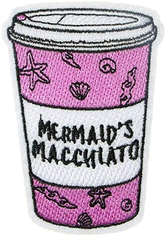 JPT - Mermaid's Макиато Розово Напитки Чай, Кафе Напитки Миди Морска звезда Бродирана Апликация на Гали/Шият
