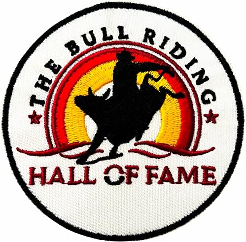 Нашивка на жилетката за Родео - Зала на славата по конна езда на бикове 3 Ивици с бродерия Отклей и приклей западен каубой-ездач