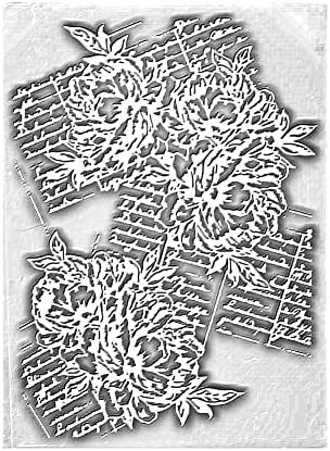 Пластмасова папка за релеф размер A6 (4-1 / 8 x 5-13 / 16 | Музикални произведения и цветя) Хартиени Изделия Пластмасови