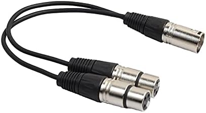WDBBY 34 См 3-пинов аудио кабел-удължител с вход от 1 мъже 2 жени, Кабел за микрофон и Аудиоразветвителя