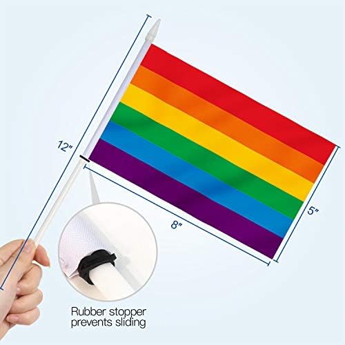 Мини флаг Anley Rainbow 12 Бр. в опаковка - Малки миниатюрни знамена гей-общността на ЛГБТ-прайда на клечка -