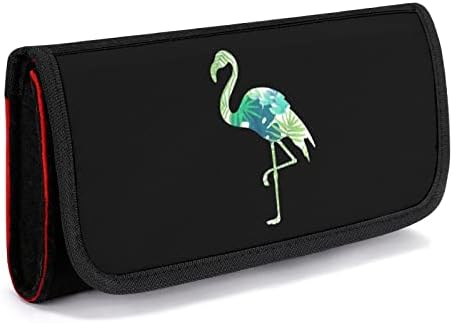 Тропически Листа Фламинго Калъф за Носене на Ключа Защитна Чанта За Съхранение с Отделения за карти игра