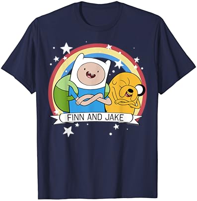 Тениска с портрет на Фин и Джейк от КН Adventure Time Rainbow Stars