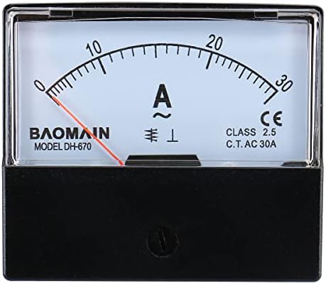 Амперметър Baomain DH-670 ac 0-30A Правоъгълен Усилвател-Игли Панелен Измервателен уред Амперметър