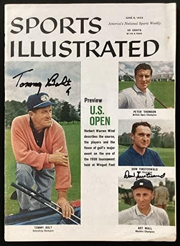 Томи Болт Подписа за Спортс илюстрейтид 6/8/59 Без етикети Dow Finsterwald Auto JSA - Списания по голф с автограф