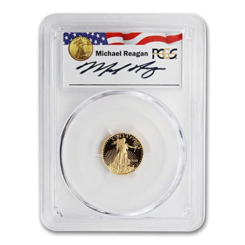 Монета 2020 г. от злато с разбивка по 1/10 oz Американски орел PR70 с дълбока камеей (Първия ден на издаване - лейбъл