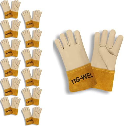 Ръкавици Cordova 8130M от Висококачествена Телешка кожа Mig-Tig, 4-Инчов Разрезная рукавица Червеникаво-кафяв