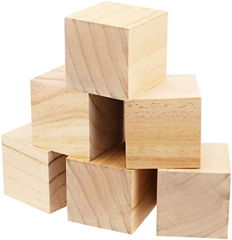 NINGWAAN 45 БР 2-Инчов Дървени Кубчета, Непълни Дървени Занаяти, Квадратни Дървени Кубчета, Празни Дървени