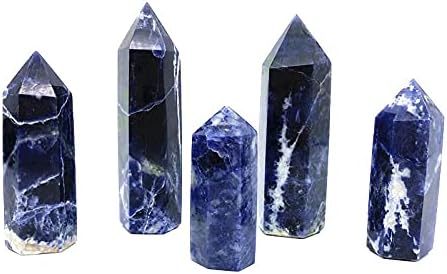 Бижута на Марката Натурален Син Содалит Скъпоценен Камък Crystal Върха на Молив Кула Изцеление Скъпоценен Камък Проба