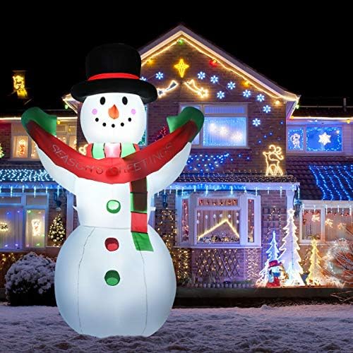 6 Фута Надуваем Коледен Снежен човек с led Фенери Удари Външно Украса на Двора
