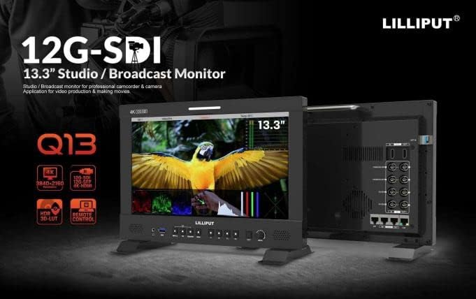 Вграден монитор LILLIPUT В13 10,1 HDMI 2,0 2x12G-SDI PIP PBP Multiview 1500 Гнида, на цял екран вектор мерник