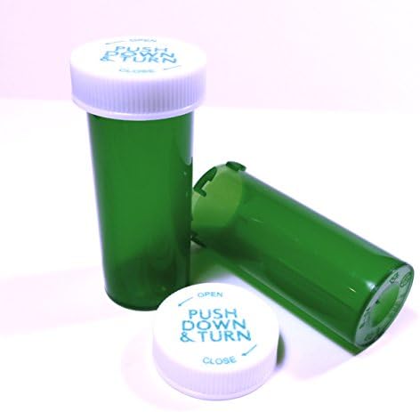 Пластмасови Рецепта Зелени Чаши /Шишета по 50 Опаковки с Капаци с Размери 8 драхмата-Нови