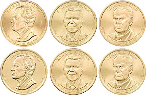 Набор от монети P & D Президентски Dollar 6 BU Uncirculated Mint State стойност от 1 долар на САЩ