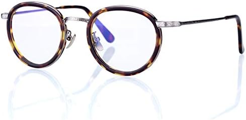 Linno Модни Реколта Сини Светозащитные Компютърни Очила с Кръгли Метални Рамки и Ацетатным Виском за Жени