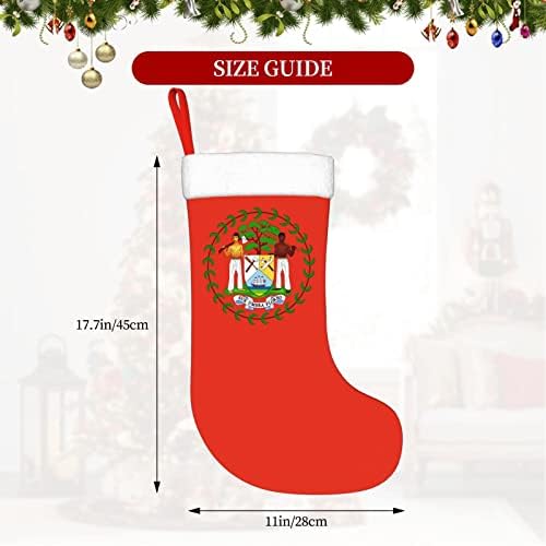 Cutedwarf Национална Емблема на Белиз Коледен Отглеждане на Коледна Украса Класически 18 Инча Окачен Чорап за камина
