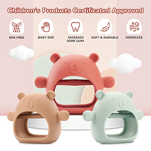 Играчки за никнене на млечни зъби за деца от 3 месеца, Силиконова Варежка-Прорезыватель AEOLZ Infants със защита от