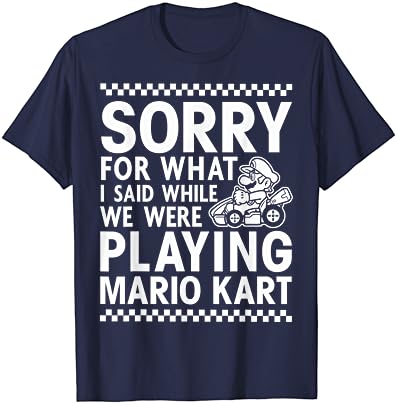 Тениска Nintendo Mario Kart в клетката с графичен дизайн Sorry Тениска