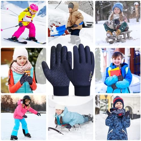 Детски зимни Топли Ръкавици за Колоездене - Мини Ръкавици за джогинг сензорен екран, за момчета и Момичета в Студено