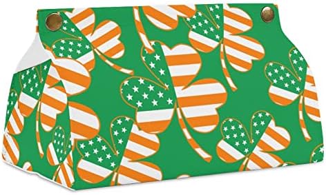 Ирландски американски флаг Детелина тъкан Box предната корица хартия организатор случай държач за кърпички в опаковка тенис