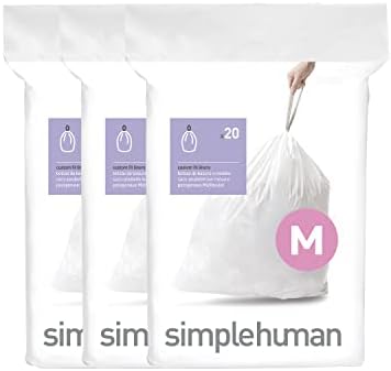 пакети за боклук simplehuman Code M дантела прозорци индивидуална монтаж в опаковки-дозаторах, по 20 броя,