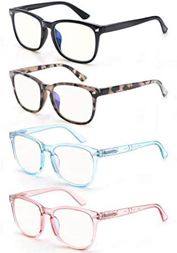 HAPJOYS Синя Светлина Блокер Очила за Жени Сладък Квадратни Компютърни Очила Blue-Ray Blueblocker Очила Без Увеличение