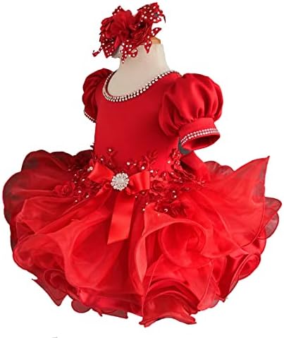 Jenniferwu G589RED дрехи за Новородени, малки деца, Празнична рокля за новородени момичета, Обличане за рожден Ден