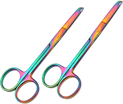 Комплект от 2 Цветни Титанови ножица Rainbow Бод 4,5 от Неръждаема Стомана, от G. S ONLINE STORE
