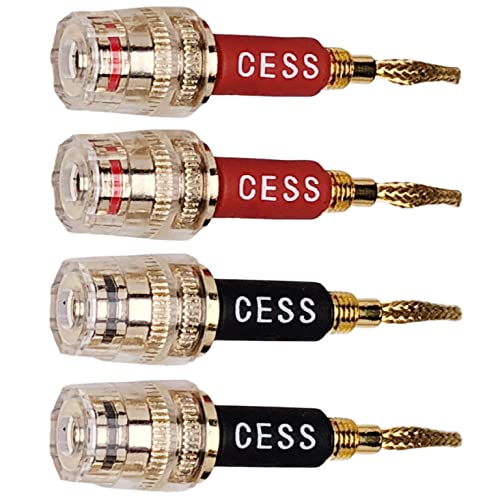 CNCESS CESS-220-пинов конектор тип банан с 4 мм клъстер конектор тип банан / Тел за динамика, 4 комплекта (в