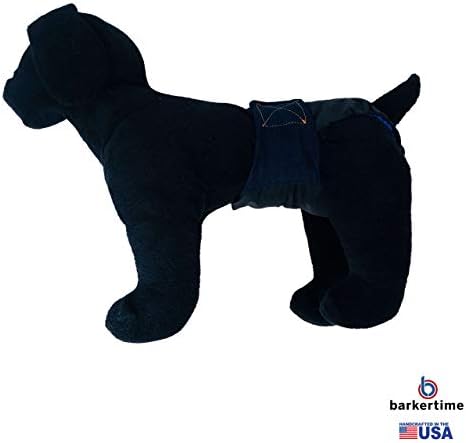 Barkertime Деним Черен Водоустойчив Пелена за кучета от Премиум-клас, XXL, с отвор за опашката - Произведено в САЩ